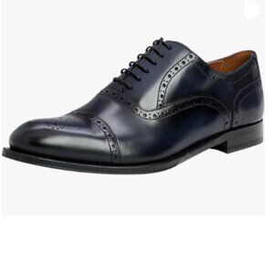 FSJ Black Men's Stylish Closed Cap Toe Low Heel Derby Oxfords Lace-Up Shoes